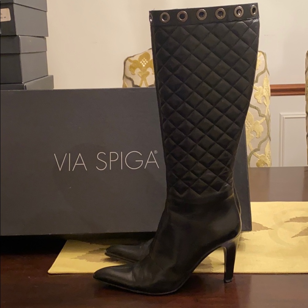 Black leather boot